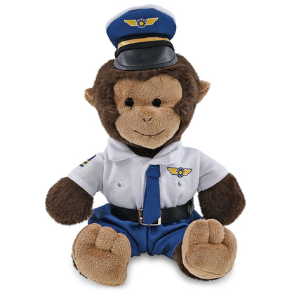 SUPER-SOFT PLUSH - MONKEY 9" WITH PILOT DRESS UP