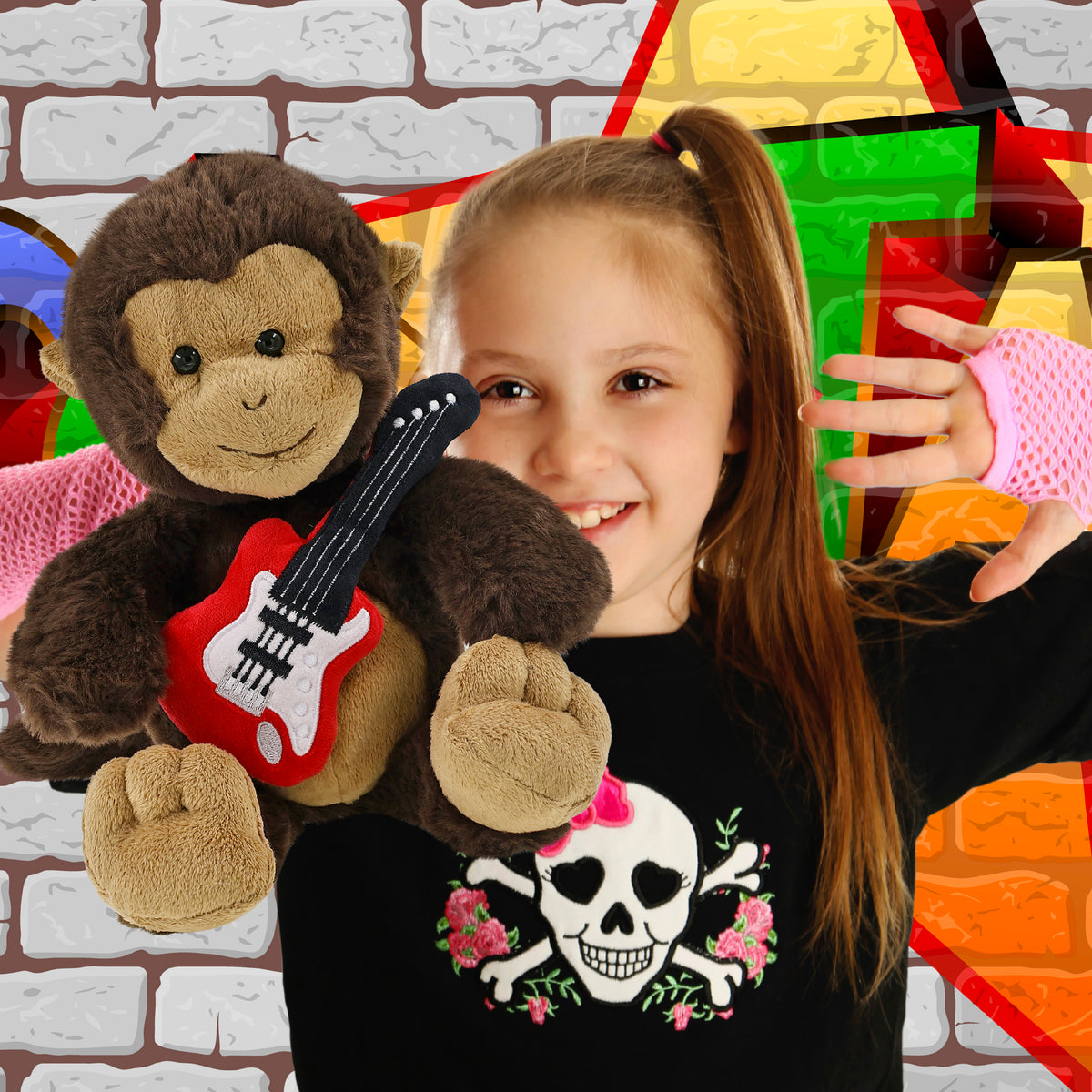 SUPER-SOFT PLUSH - MONKEY 9" WITH GUITAR ADD ON