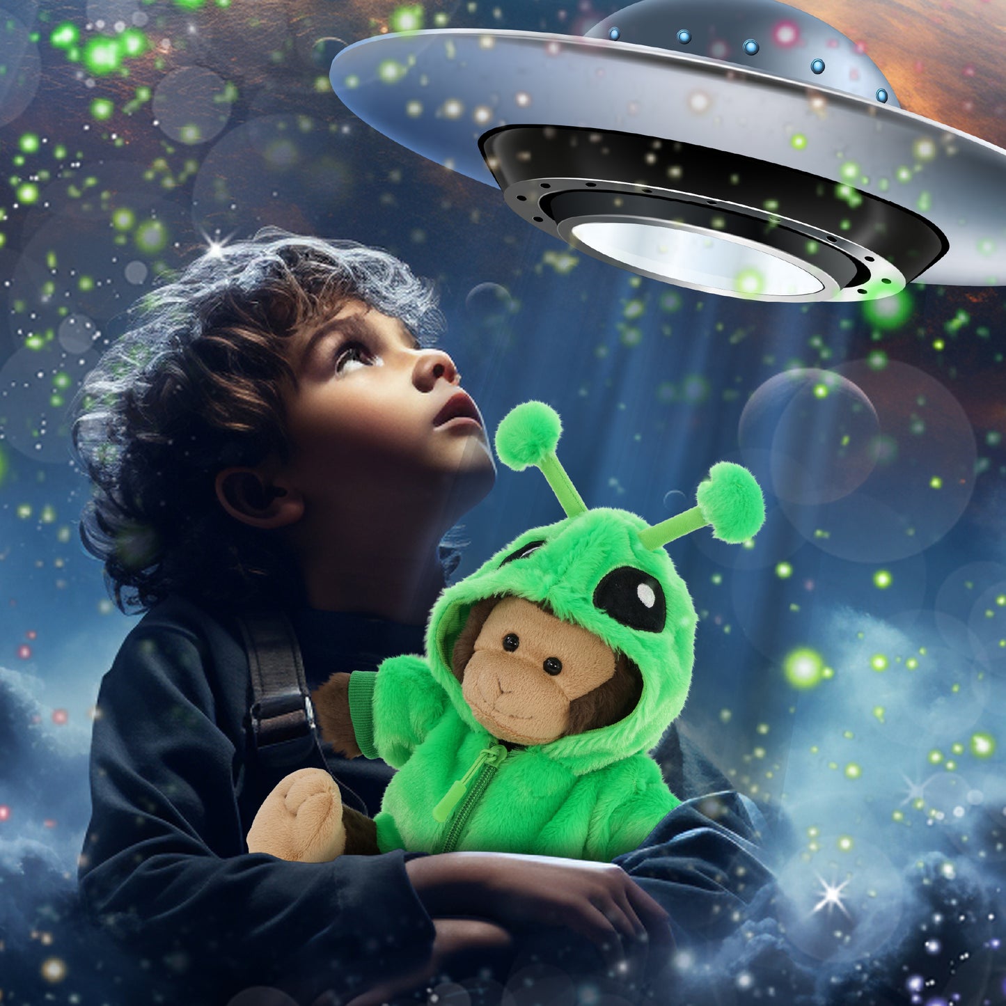 SUPER-SOFT PLUSH - MONKEY 9" WITH ALIEN SWEATER