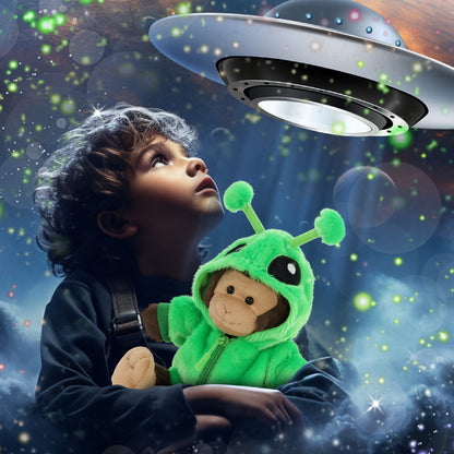 SUPER-SOFT PLUSH - MONKEY 9" WITH ALIEN SWEATER