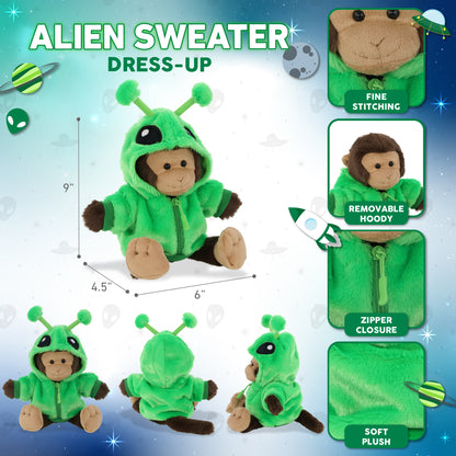SUPER-SOFT PLUSH - MONKEY 9" WITH ALIEN SWEATER
