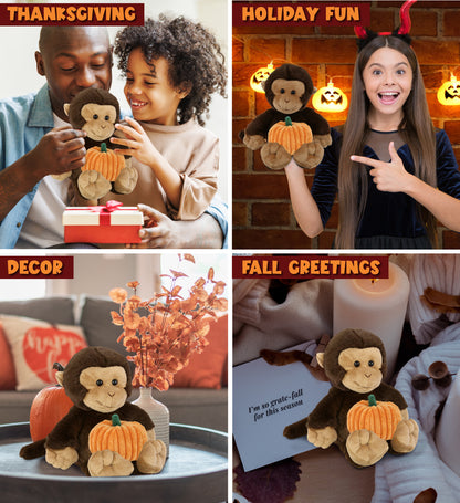 PLUSH PUMPKIN - SUPER-SOFT PLUSH - MONKEY 9"
