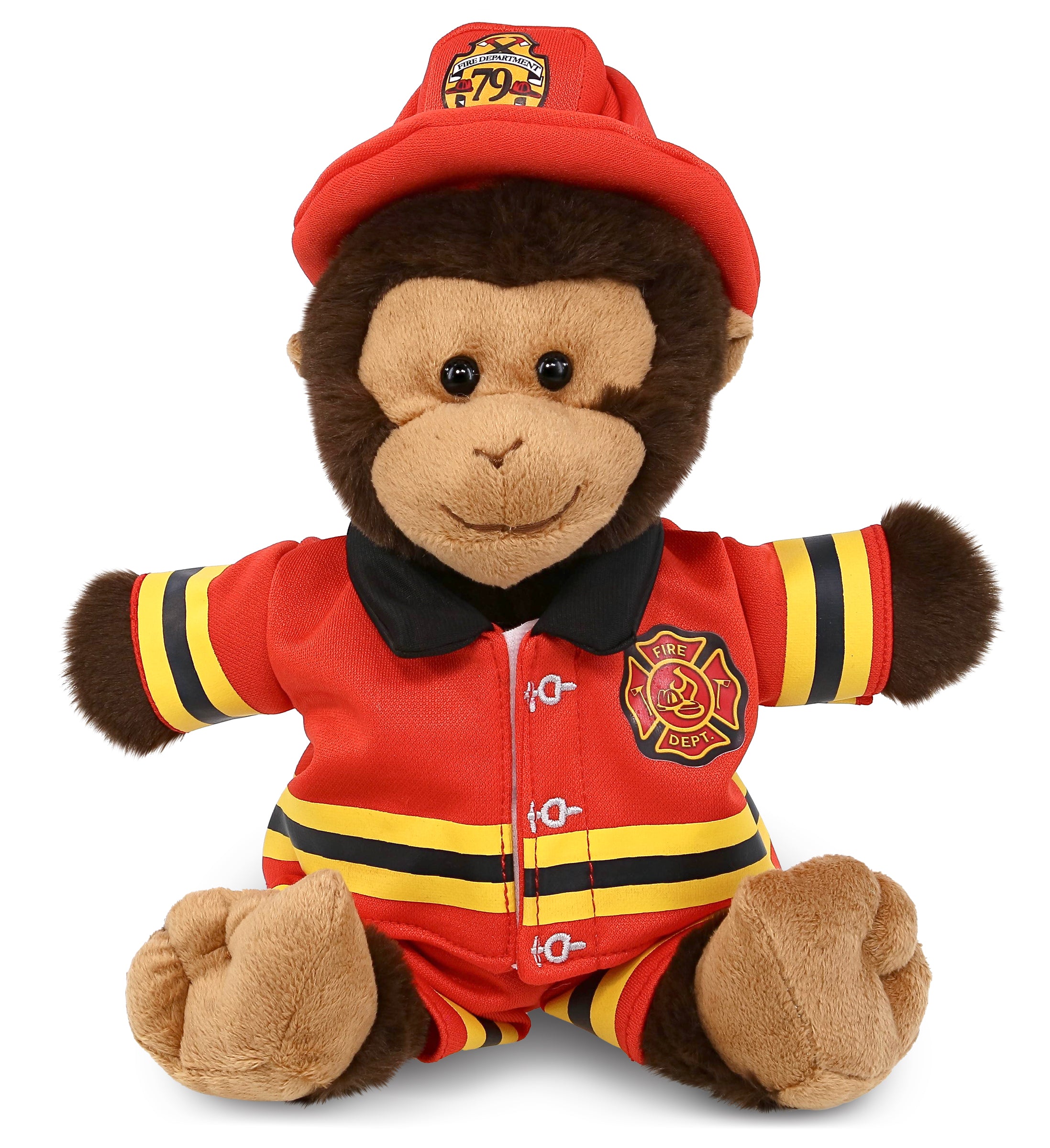 PLUSH FIREMAN - SUPER-SOFT PLUSH - MONKEY 9"