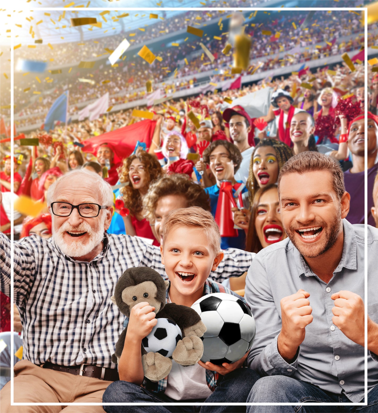 SUPER-SOFT PLUSH - MONKEY 9" WITH SOCCER PLUSH