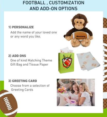 SUPER-SOFT PLUSH - MONKEY 9" WITH FOOTBALL PLUSH