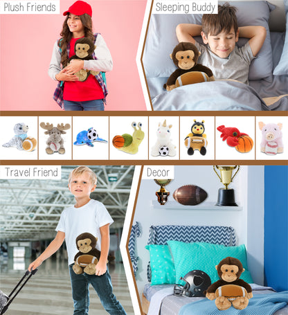 SUPER-SOFT PLUSH - MONKEY 9" WITH FOOTBALL PLUSH