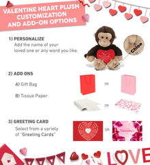 PLUSH I LOVE YOU RED HEART - SUPER-SOFT PLUSH - MONKEY 9"