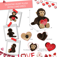 PLUSH I LOVE YOU RED HEART - SUPER-SOFT PLUSH - MONKEY 9"