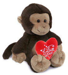 PLUSH I LOVE YOU RED HEART - SUPER-SOFT PLUSH - MONKEY 9"
