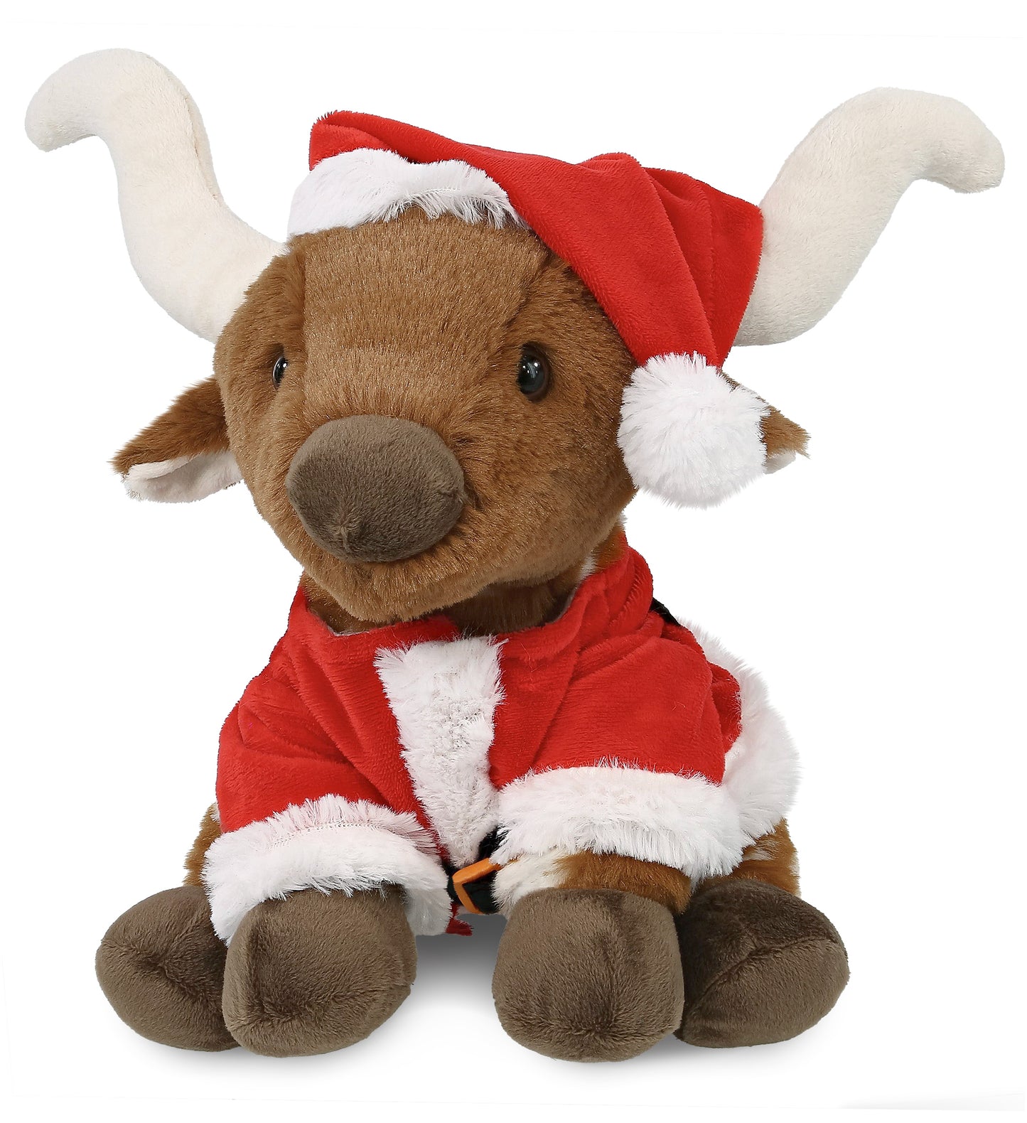 PLUSH SANTA - SUPER SOFT PLUSH - FLOPPY LONGHORN 10"