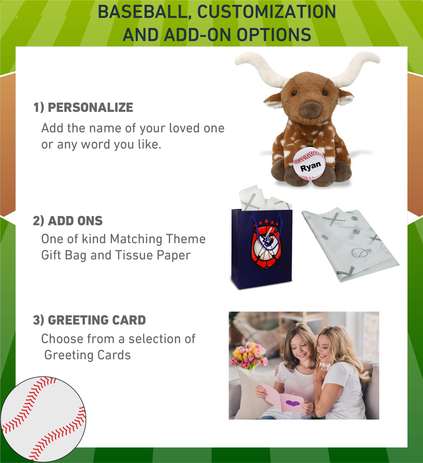 SUPER SOFT PLUSH - FLOPPY LONGHORN 10" WITH BASEBALL PLUSH