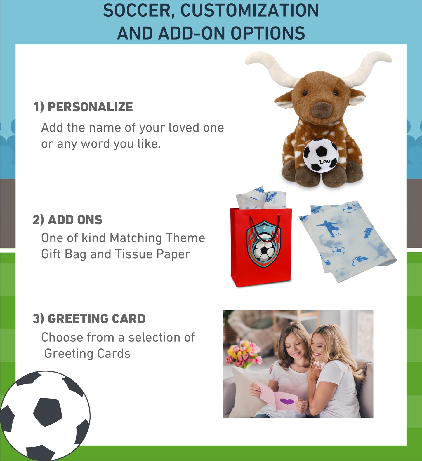 SUPER SOFT PLUSH - FLOPPY LONGHORN 10" WITH SOCCER PLUSH