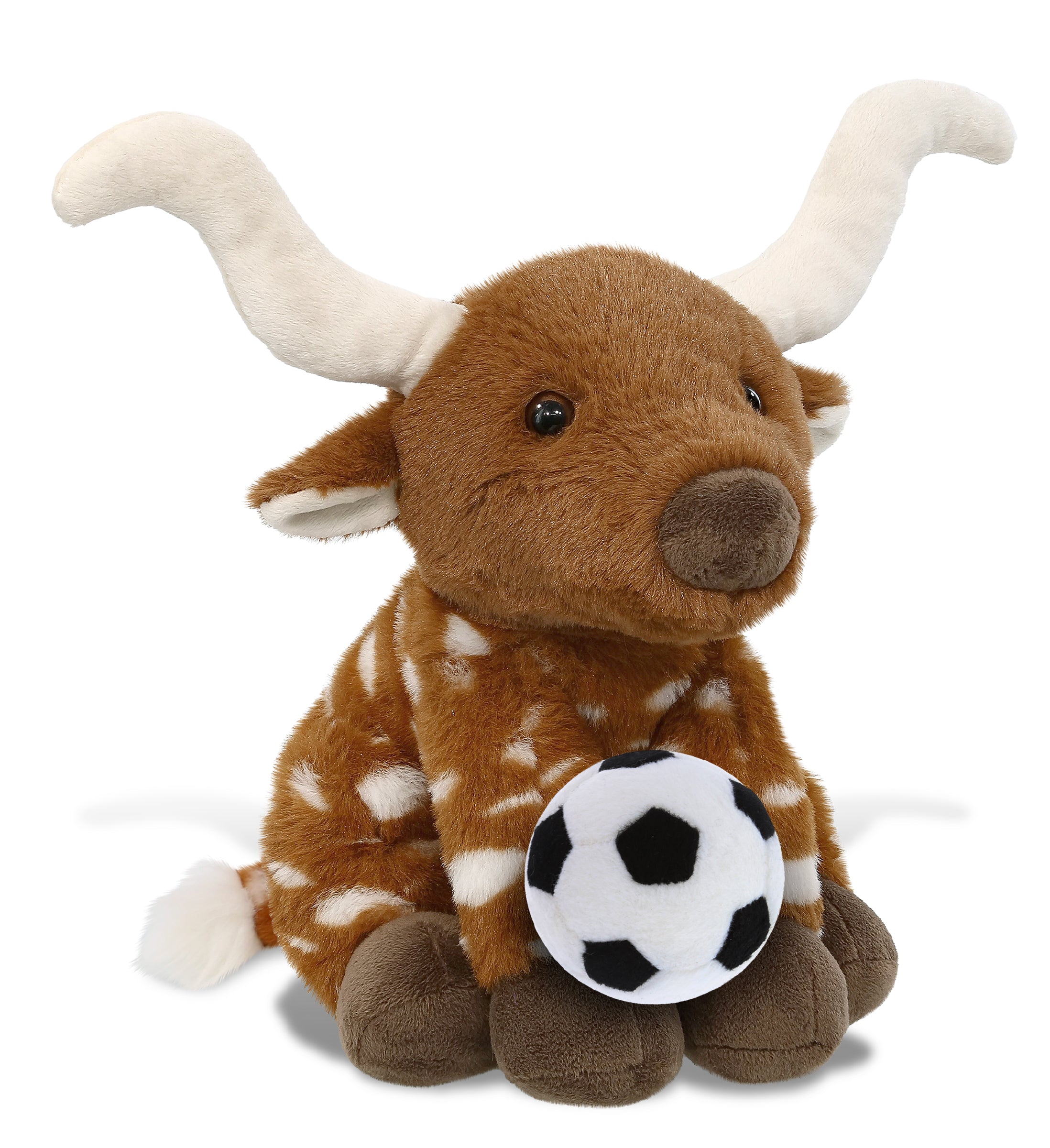 SUPER SOFT PLUSH - FLOPPY LONGHORN 10" WITH SOCCER PLUSH