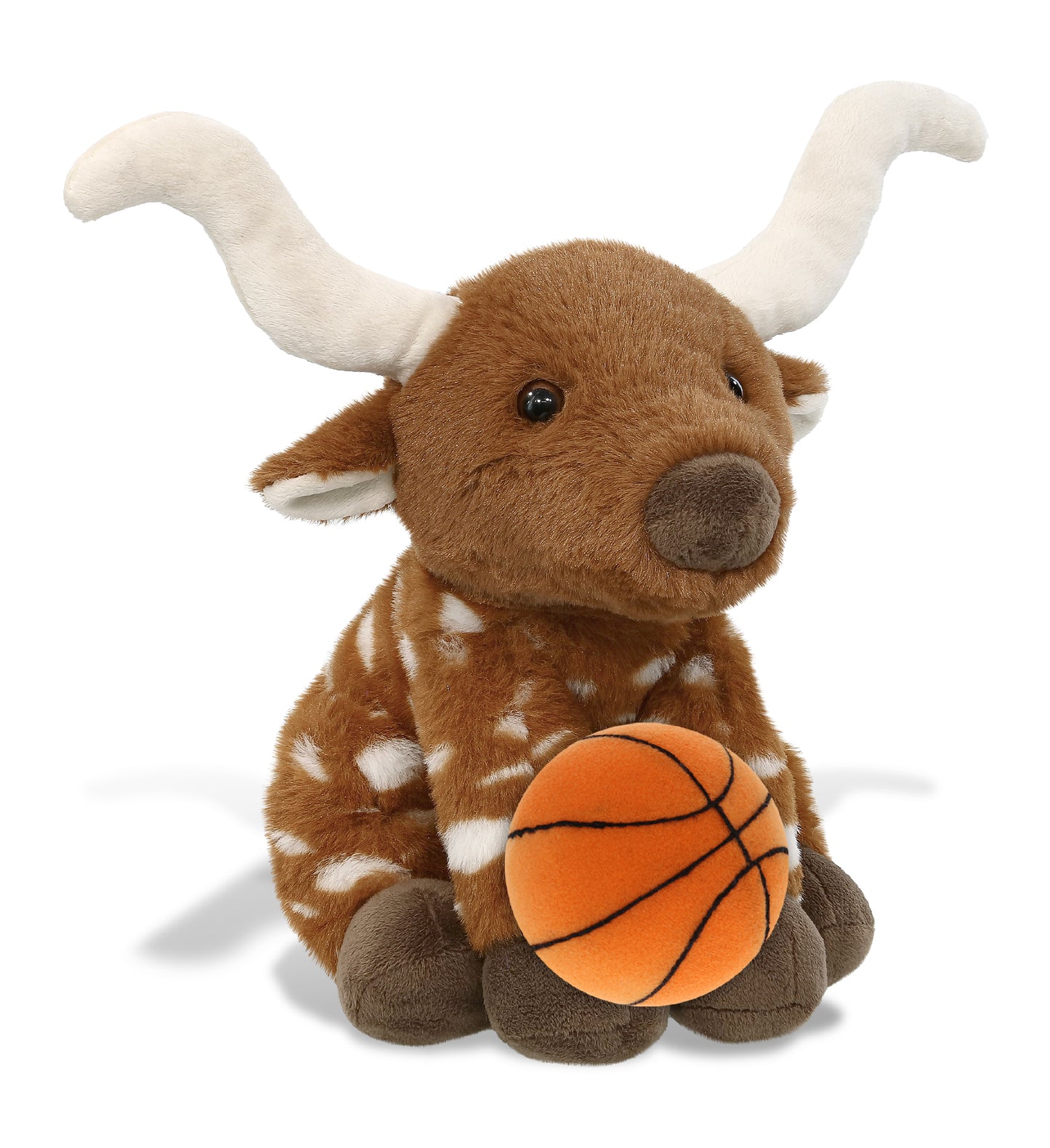 SUPER SOFT PLUSH - FLOPPY LONGHORN 10" WITH BASKETBALL PLUSH