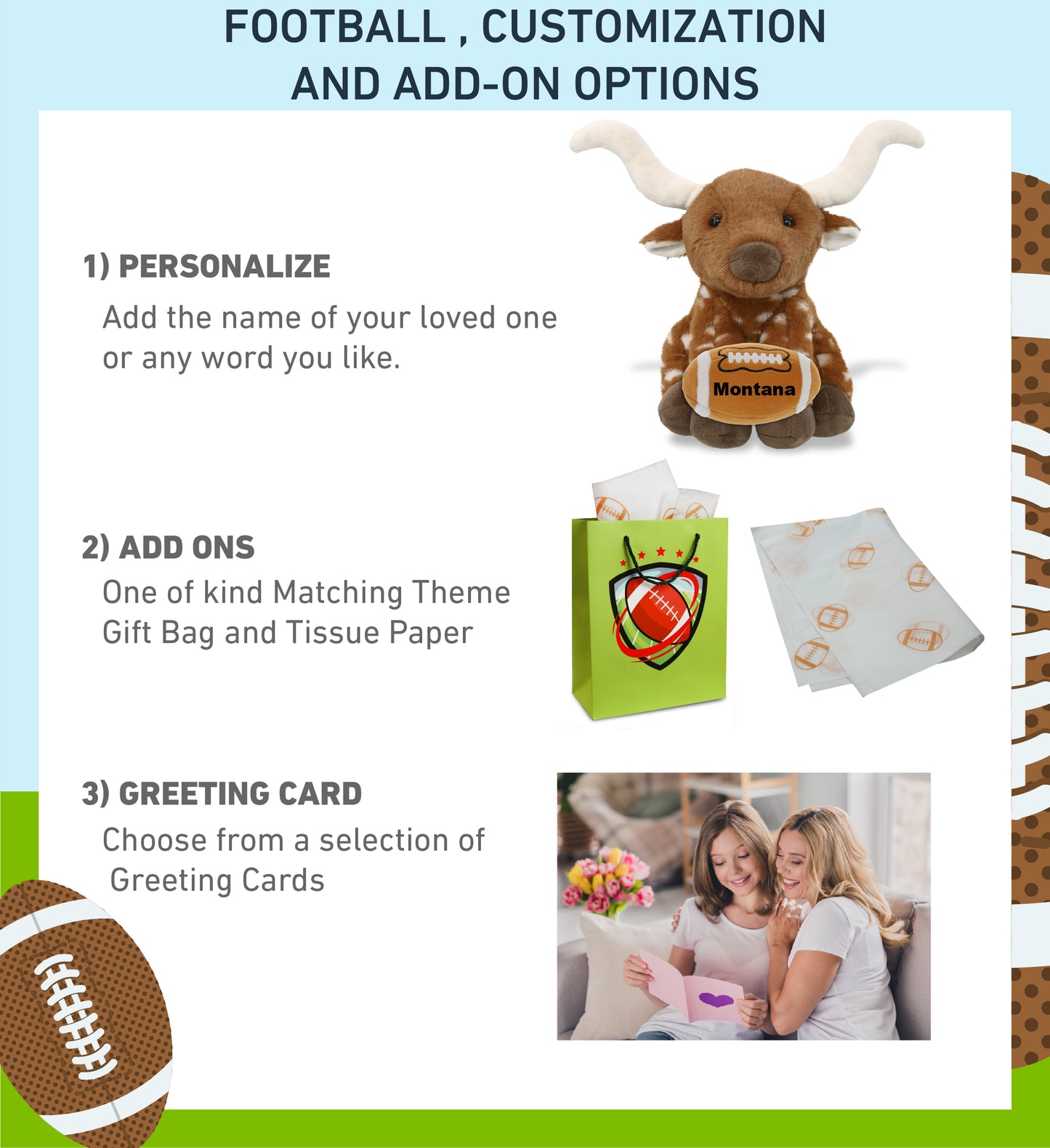 SUPER SOFT PLUSH - FLOPPY LONGHORN 10" WITH FOOTBALL PLUSH