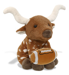 SUPER SOFT PLUSH - FLOPPY LONGHORN 10" WITH FOOTBALL PLUSH