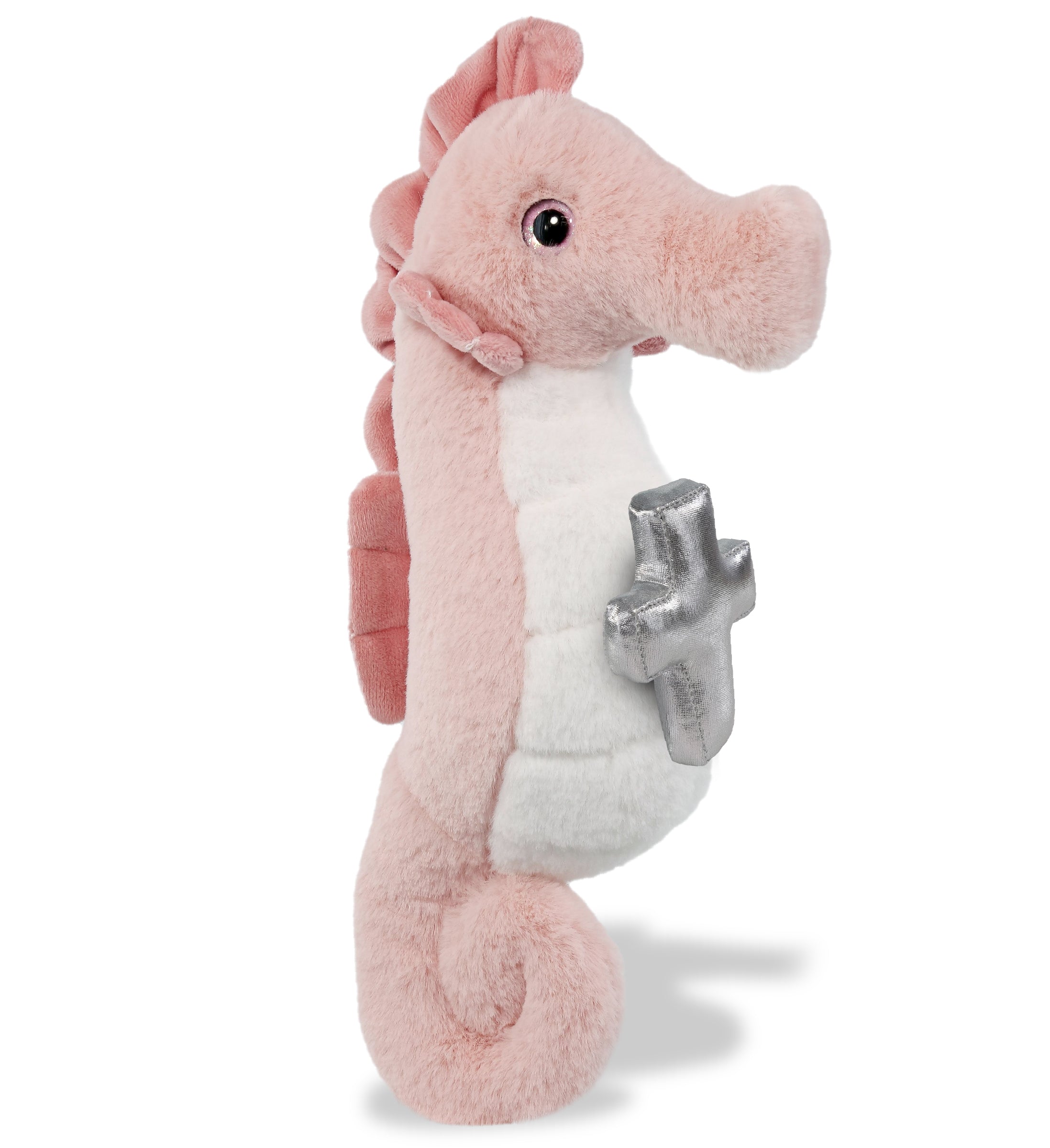 PLUSH CROSS - SUPER-SOFT PLUSH - ROSE SEAHORSE 12"