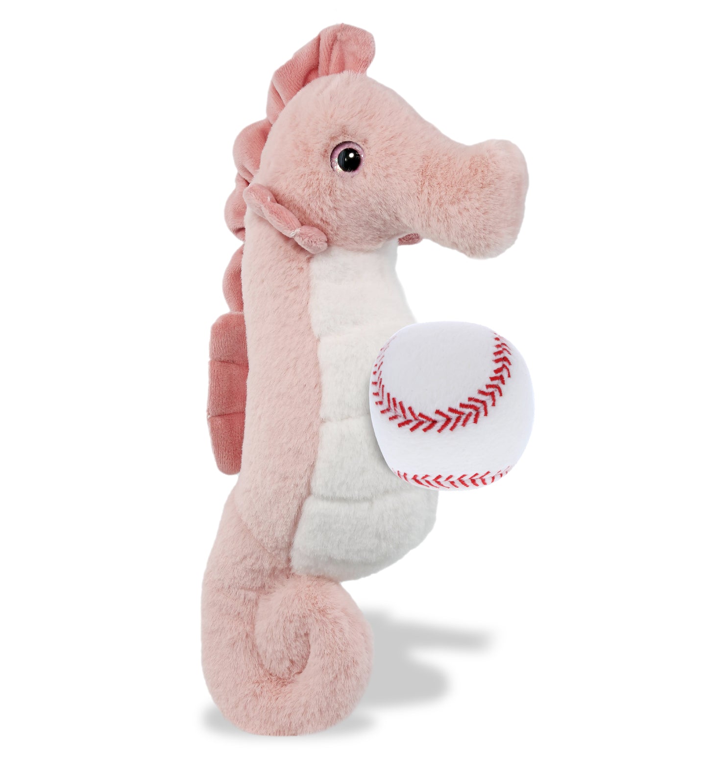 SUPER-SOFT PLUSH - ROSE SEAHORSE 12" WITH BASEBALL PLUSH