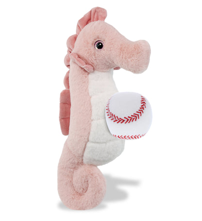 SUPER-SOFT PLUSH - ROSE SEAHORSE 12" WITH BASEBALL PLUSH