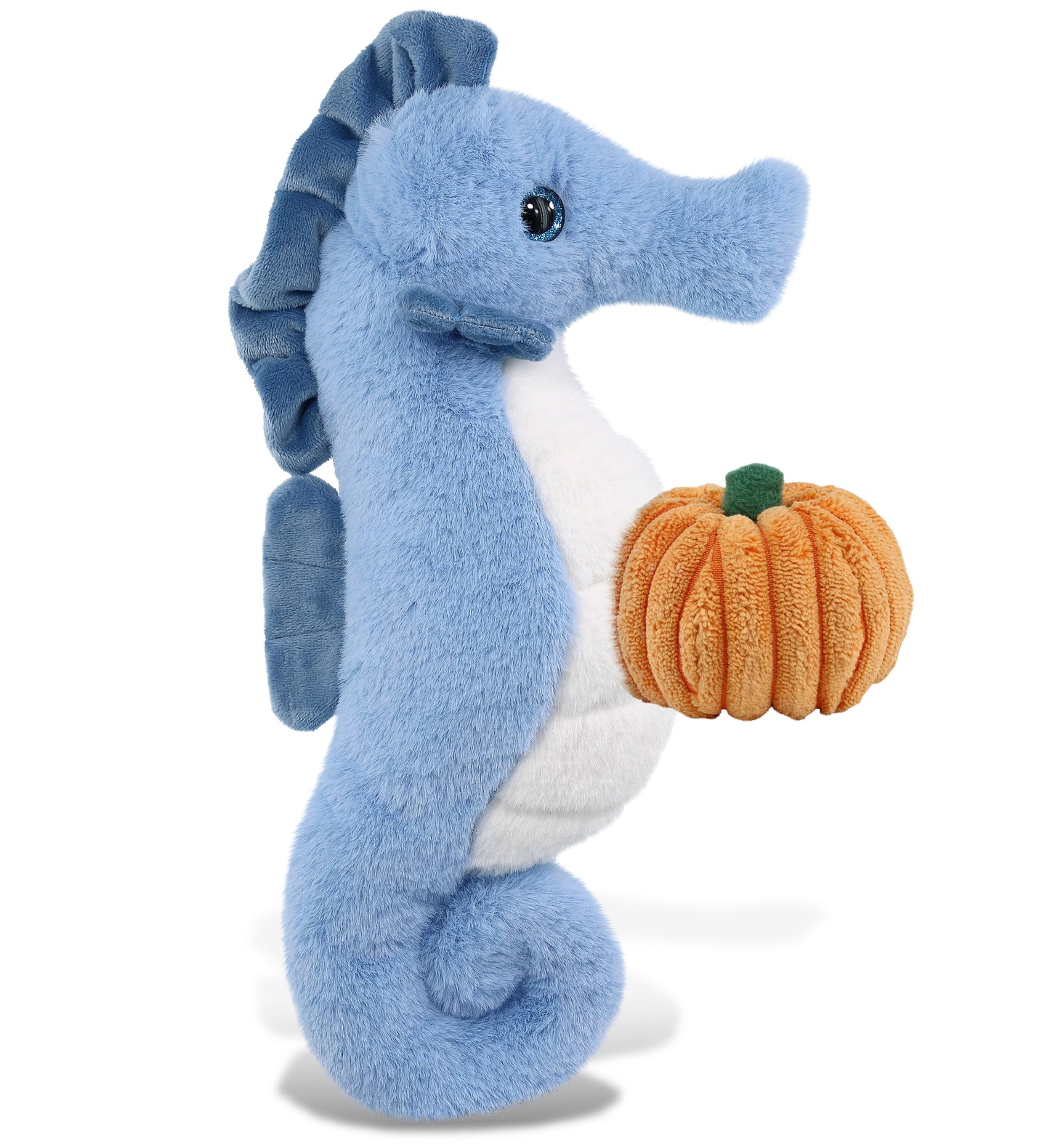 PLUSH PUMPKIN - SUPER-SOFT PLUSH - BLUE SEAHORSE 12"