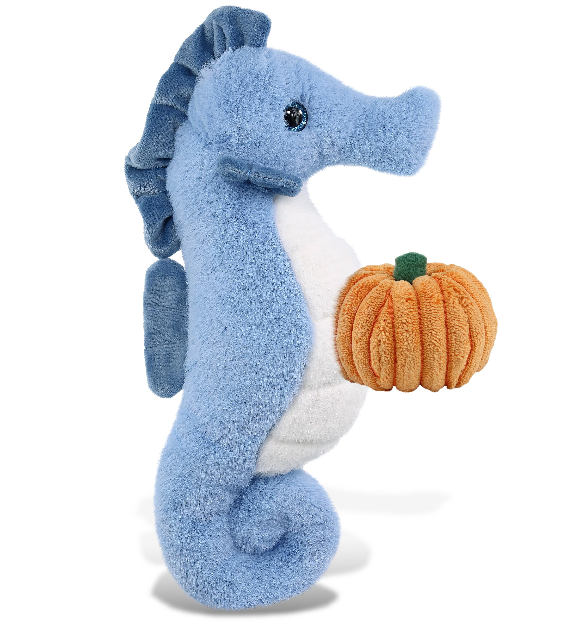PLUSH PUMPKIN - SUPER-SOFT PLUSH - BLUE SEAHORSE 12"