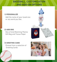 SUPER-SOFT PLUSH - BLUE SEAHORSE 12" WITH BASEBALL PLUSH