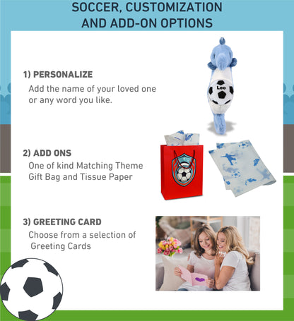 SUPER-SOFT PLUSH - BLUE SEAHORSE 12" WITH SOCCER PLUSH