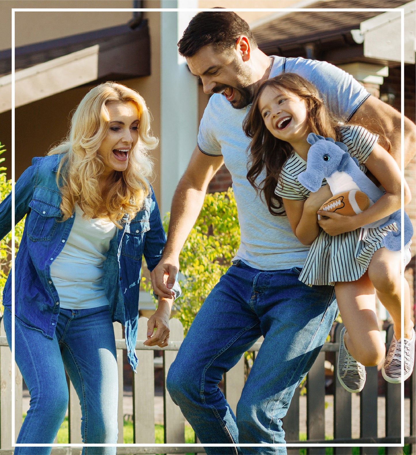 SUPER-SOFT PLUSH - BLUE SEAHORSE 12" WITH FOOTBALL PLUSH