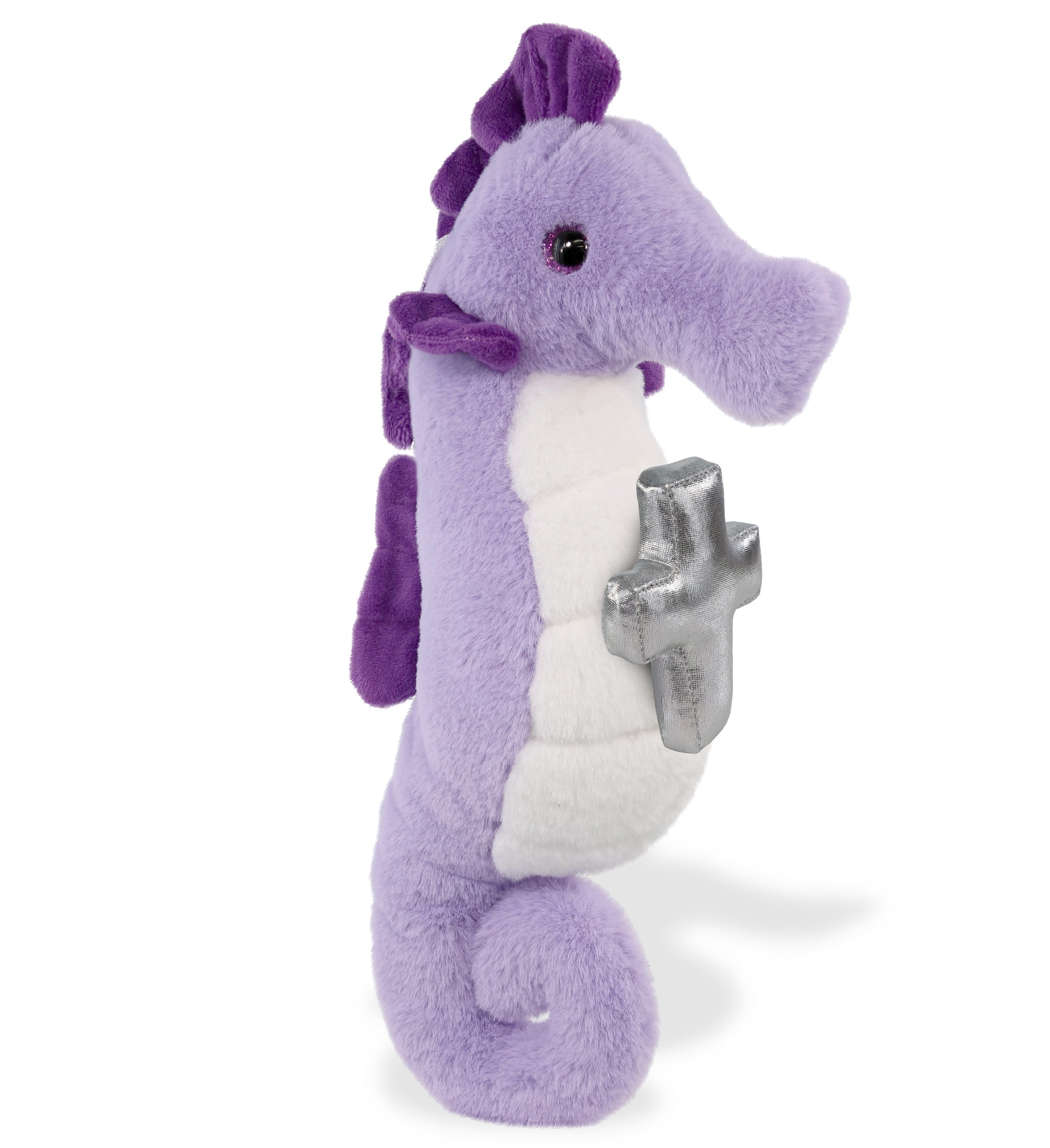 PLUSH CROSS - SUPER-SOFT PLUSH - PURPLE SEAHORSE 12"