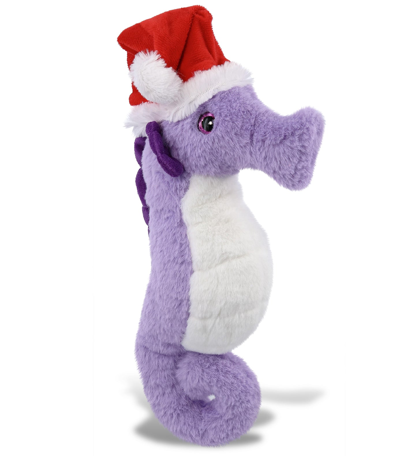 PLUSH SANTA - SUPER-SOFT PLUSH - PURPLE SEAHORSE 12"