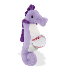 SUPER-SOFT PLUSH - PURPLE SEAHORSE 12" WITH BASEBALL PLUSH