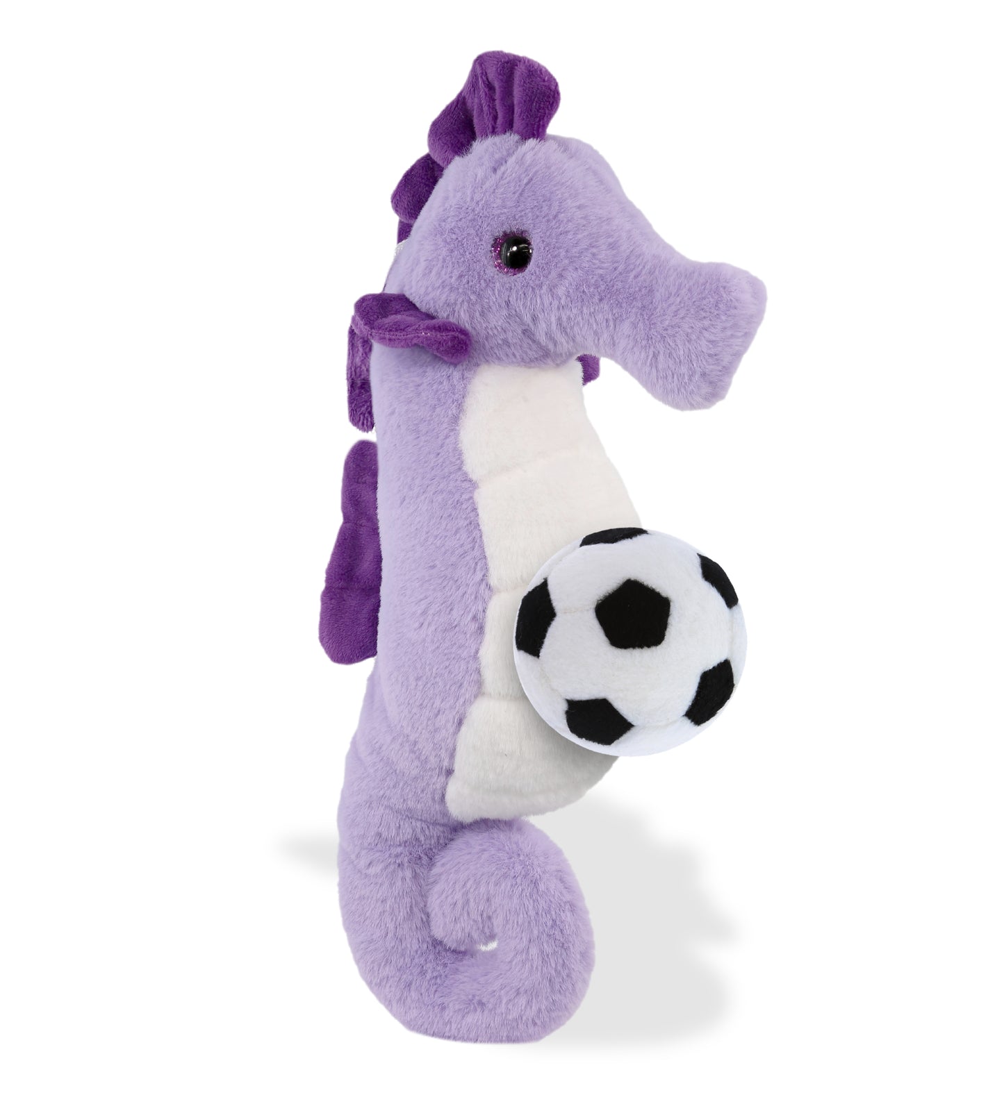 SUPER-SOFT PLUSH - PURPLE SEAHORSE 12" WITH SOCCER PLUSH