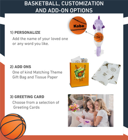 SUPER-SOFT PLUSH - PURPLE SEAHORSE 12" WITH BASKETBALL PLUSH