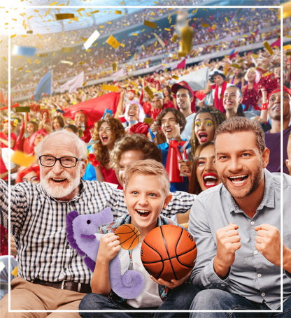 SUPER-SOFT PLUSH - PURPLE SEAHORSE 12" WITH BASKETBALL PLUSH