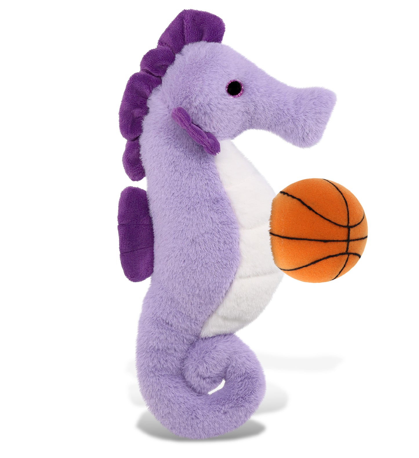 SUPER-SOFT PLUSH - PURPLE SEAHORSE 12" WITH BASKETBALL PLUSH