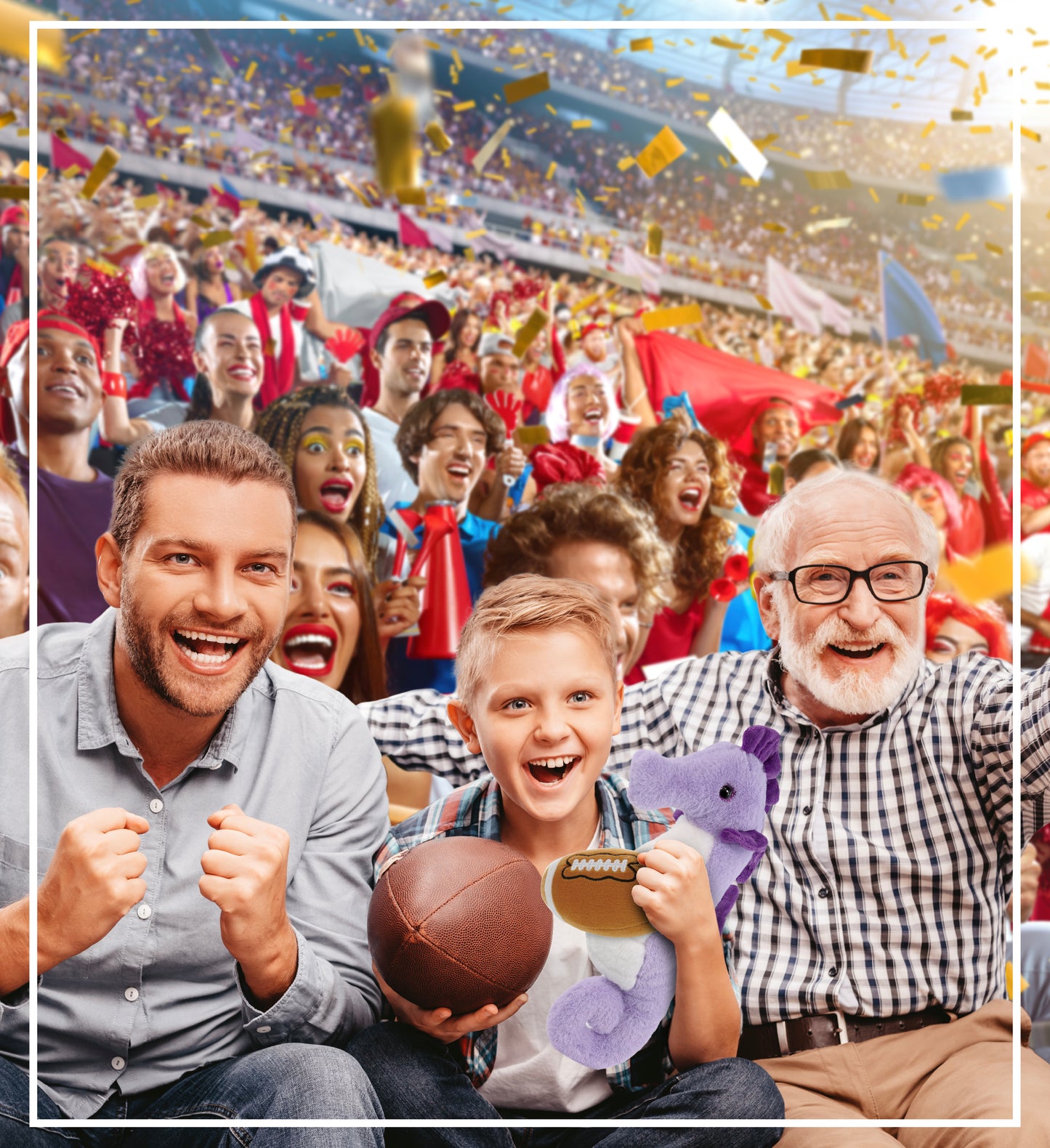 SUPER-SOFT PLUSH - PURPLE SEAHORSE 12" WITH FOOTBALL PLUSH