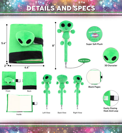 PLUSH PEN - ALIEN - PLUSH NOTEBOOK - ALIEN