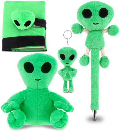 Plush -  Alien Plush Notebook, Pen, Keychain, and Plush Figure - Set of 4