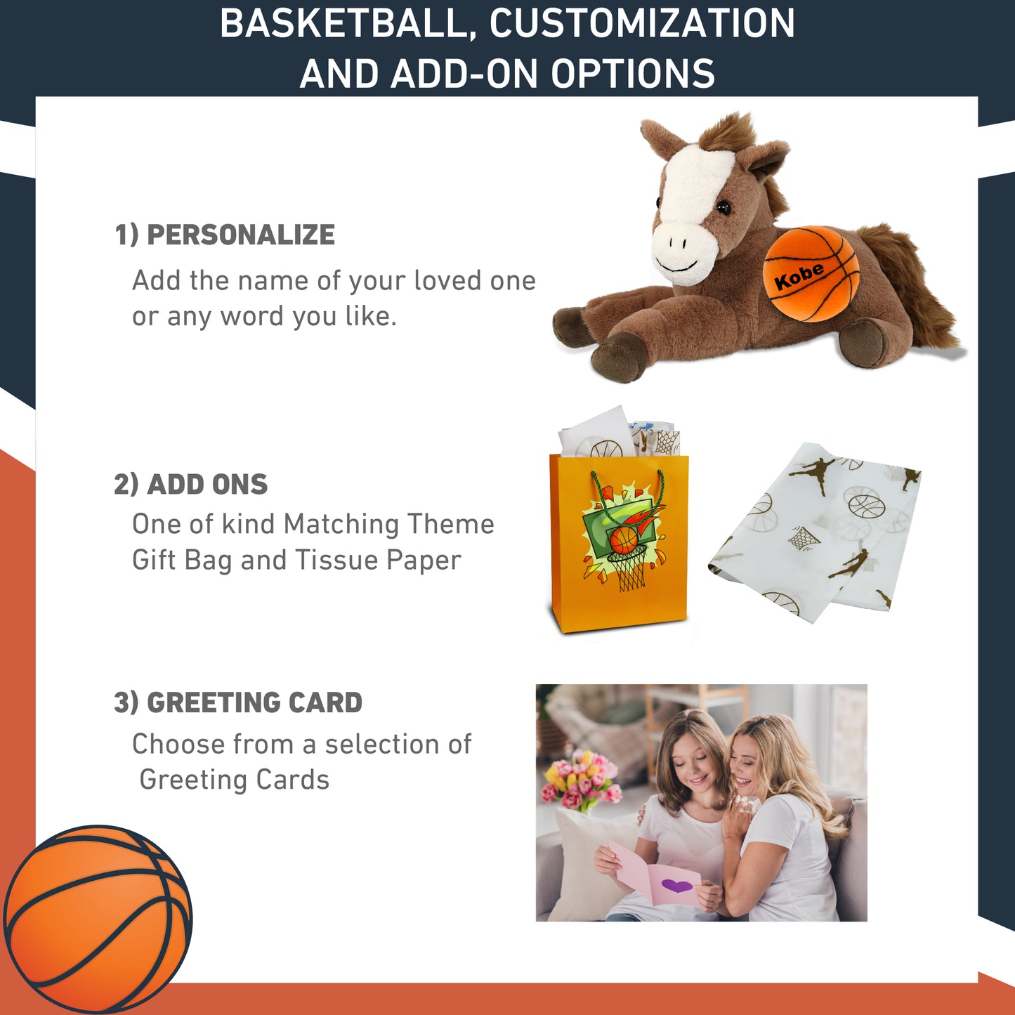 SUPER-SOFT PLUSH - FANCY LAYING BROWN HORSE 10" WITH BASKETBALL PLUSH