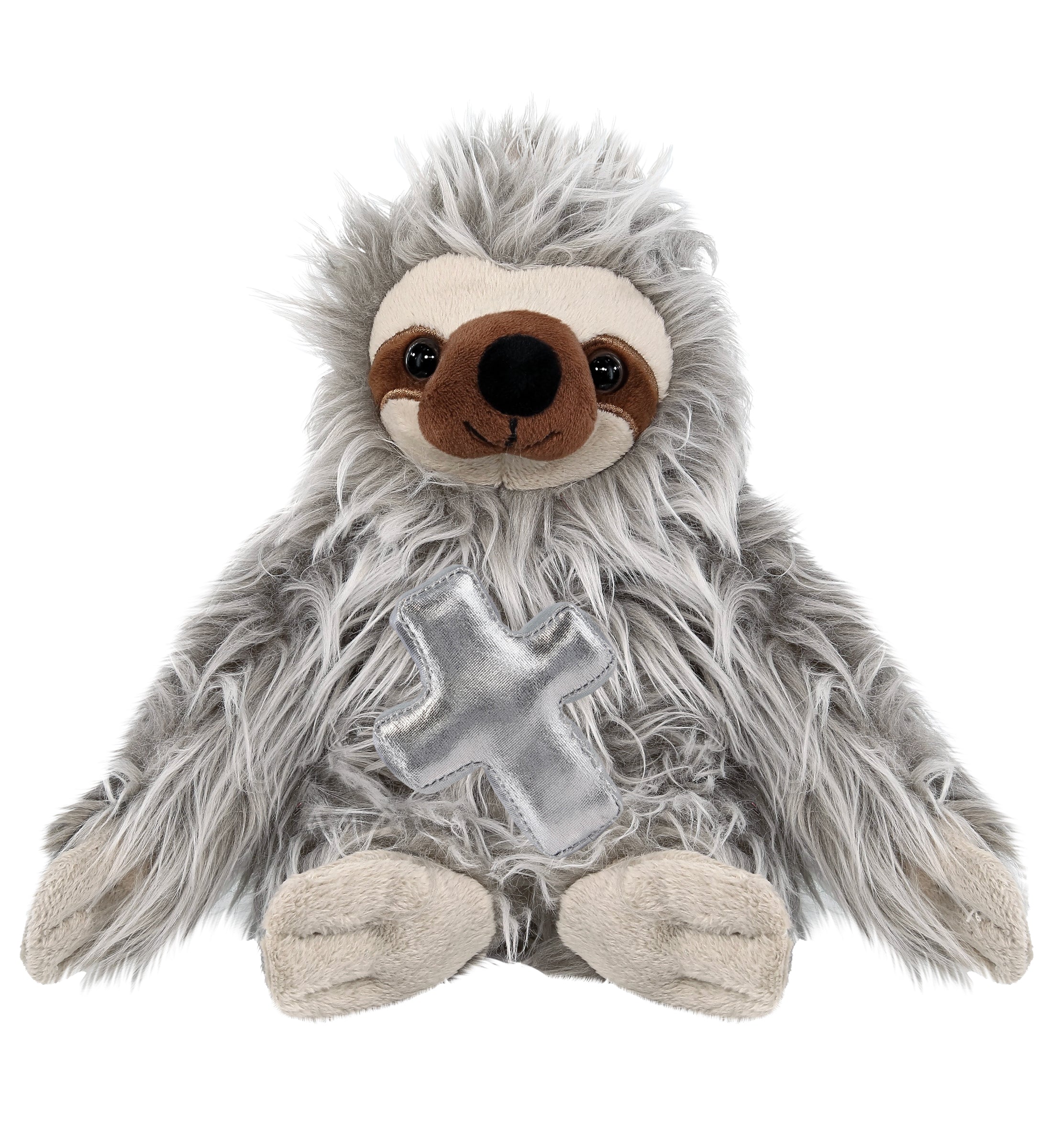 PLUSH CROSS - SUPER-SOFT PLUSH - GREY SLOTH 7"