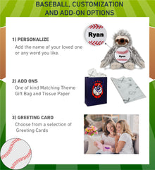 SUPER-SOFT PLUSH - GREY SLOTH 7" WITH BASEBALL PLUSH