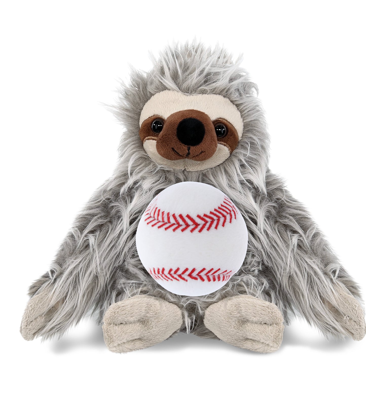 SUPER-SOFT PLUSH - GREY SLOTH 7" WITH BASEBALL PLUSH
