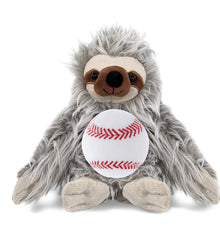 SUPER-SOFT PLUSH - GREY SLOTH 7" WITH BASEBALL PLUSH