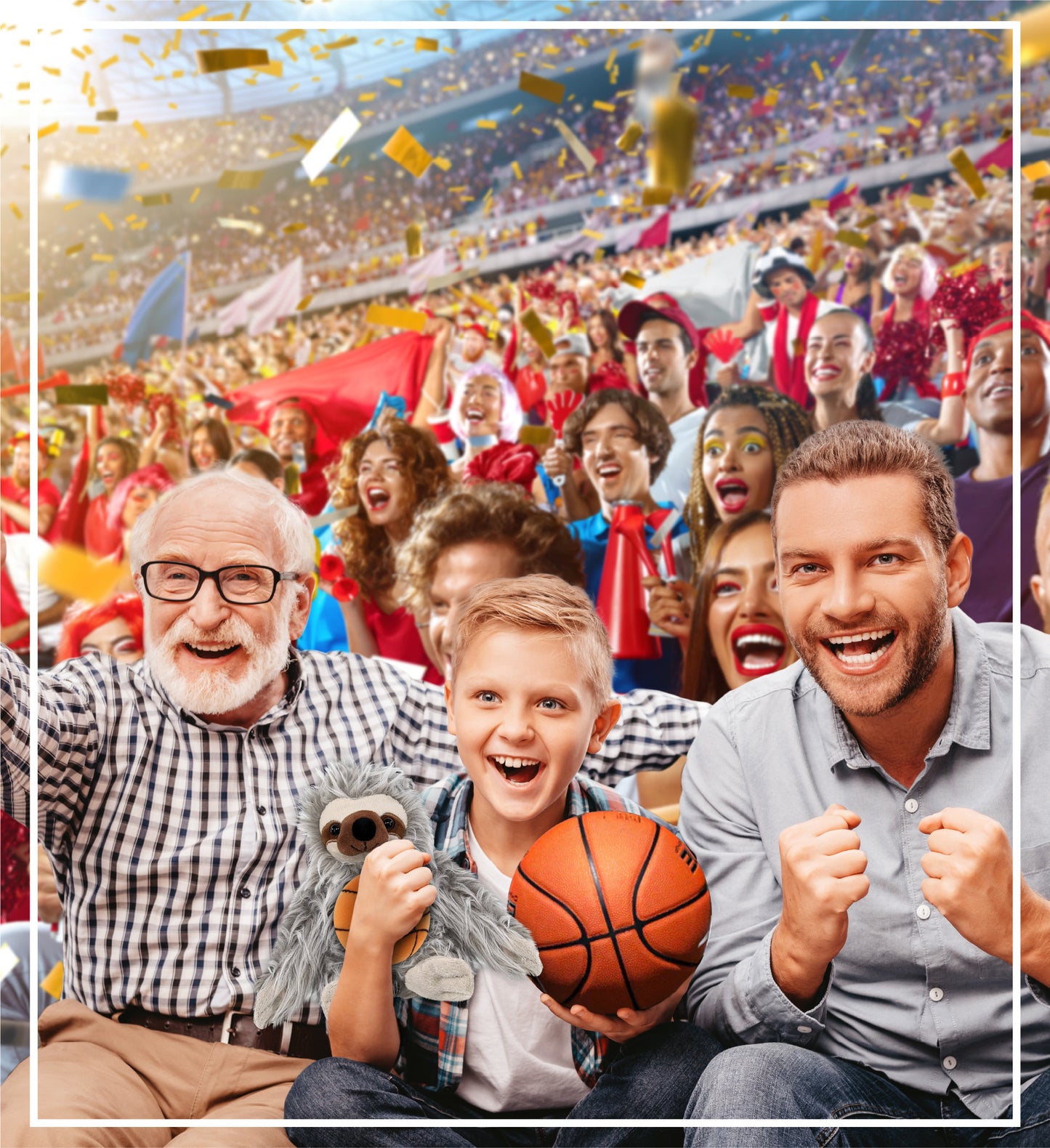 SUPER-SOFT PLUSH - GREY SLOTH 7" WITH BASKETBALL PLUSH