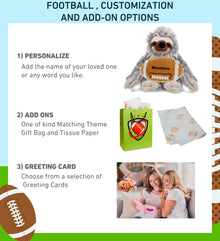 SUPER-SOFT PLUSH - GREY SLOTH 7" WITH FOOTBALL PLUSH