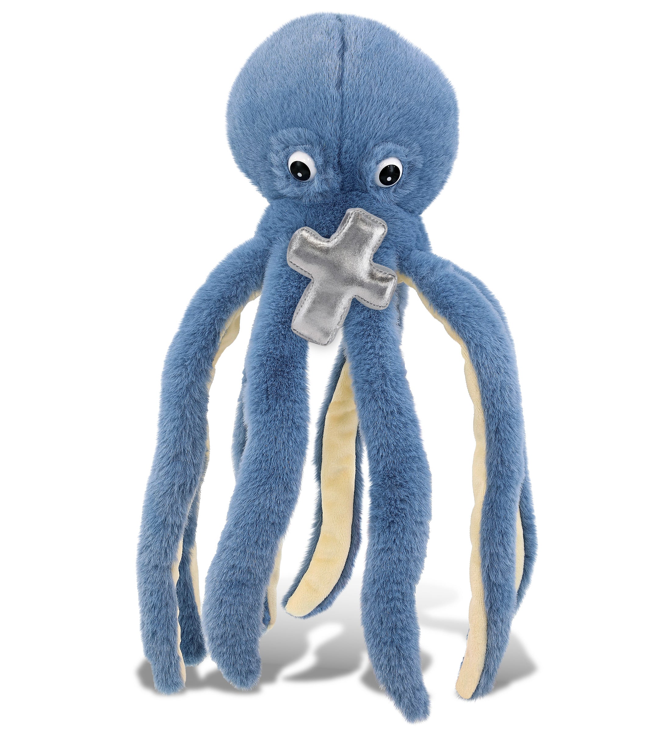 PLUSH CROSS - SUPER-SOFT PLUSH - BLUE OCTOPUS 15"