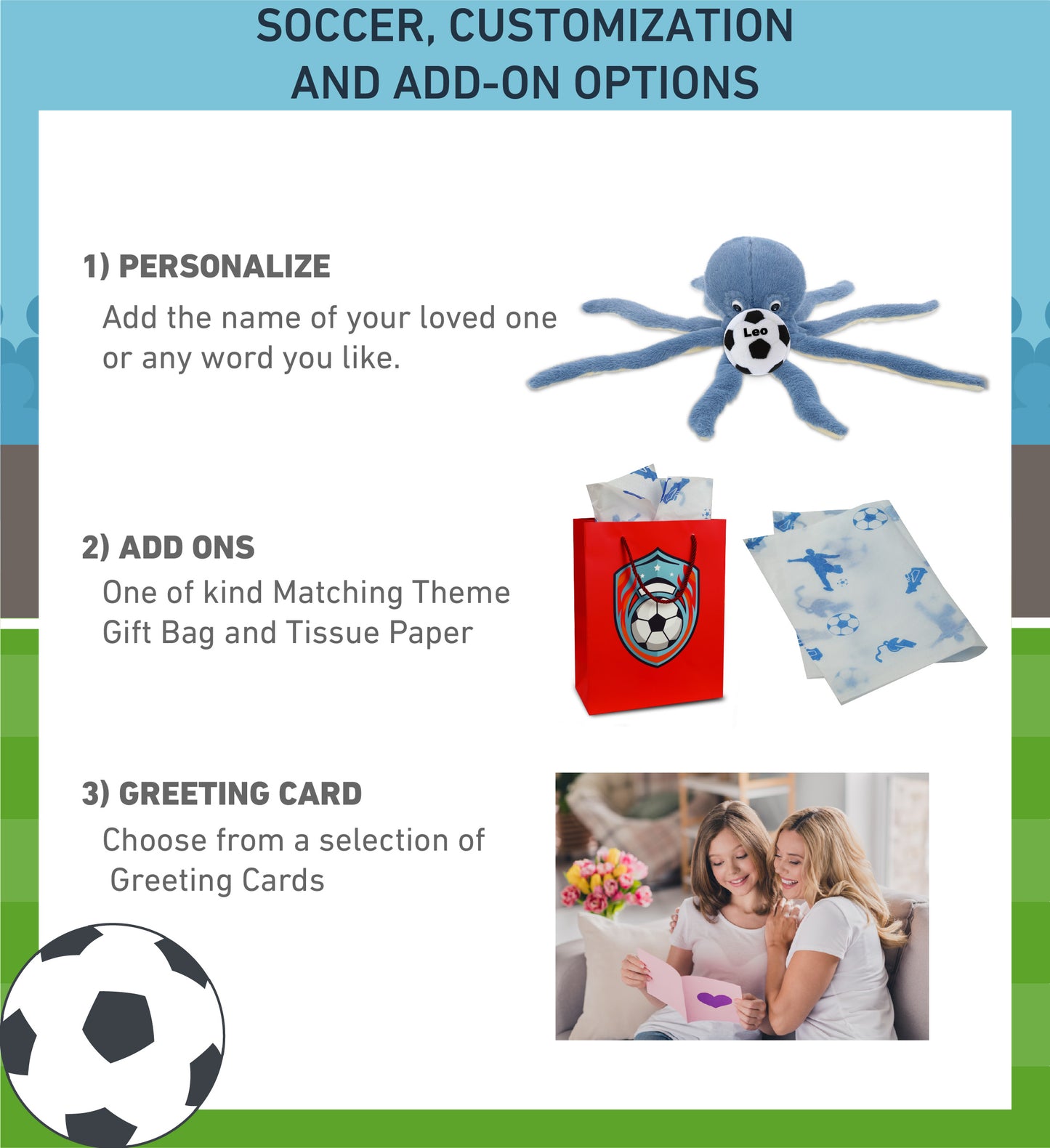 SUPER-SOFT PLUSH - BLUE OCTOPUS 15" WITH SOCCER PLUSH