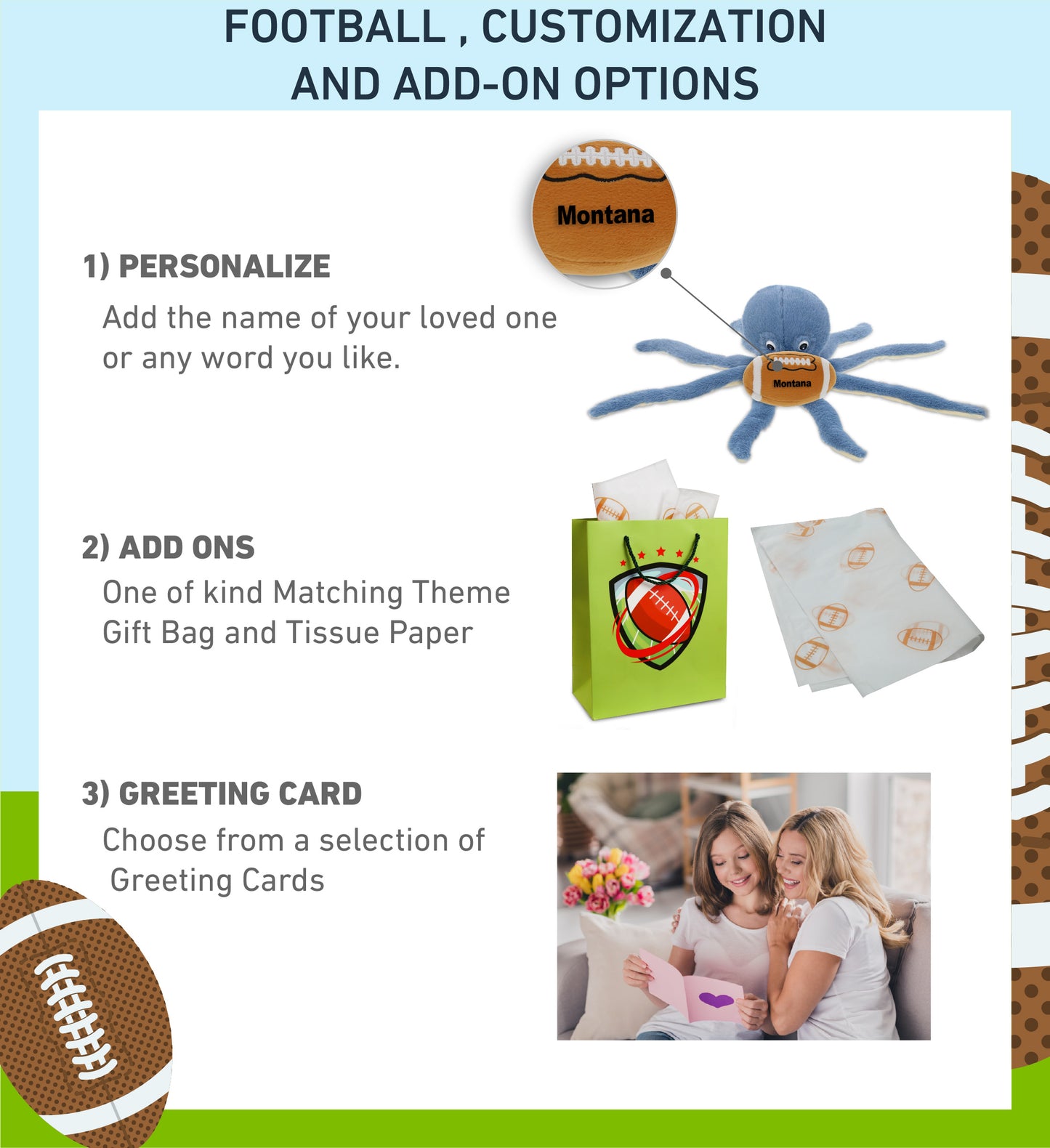 SUPER-SOFT PLUSH - BLUE OCTOPUS 15" WITH FOOTBALL PLUSH