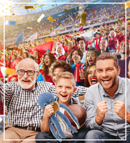 SUPER-SOFT PLUSH - BLUE OCTOPUS 15" WITH FOOTBALL PLUSH