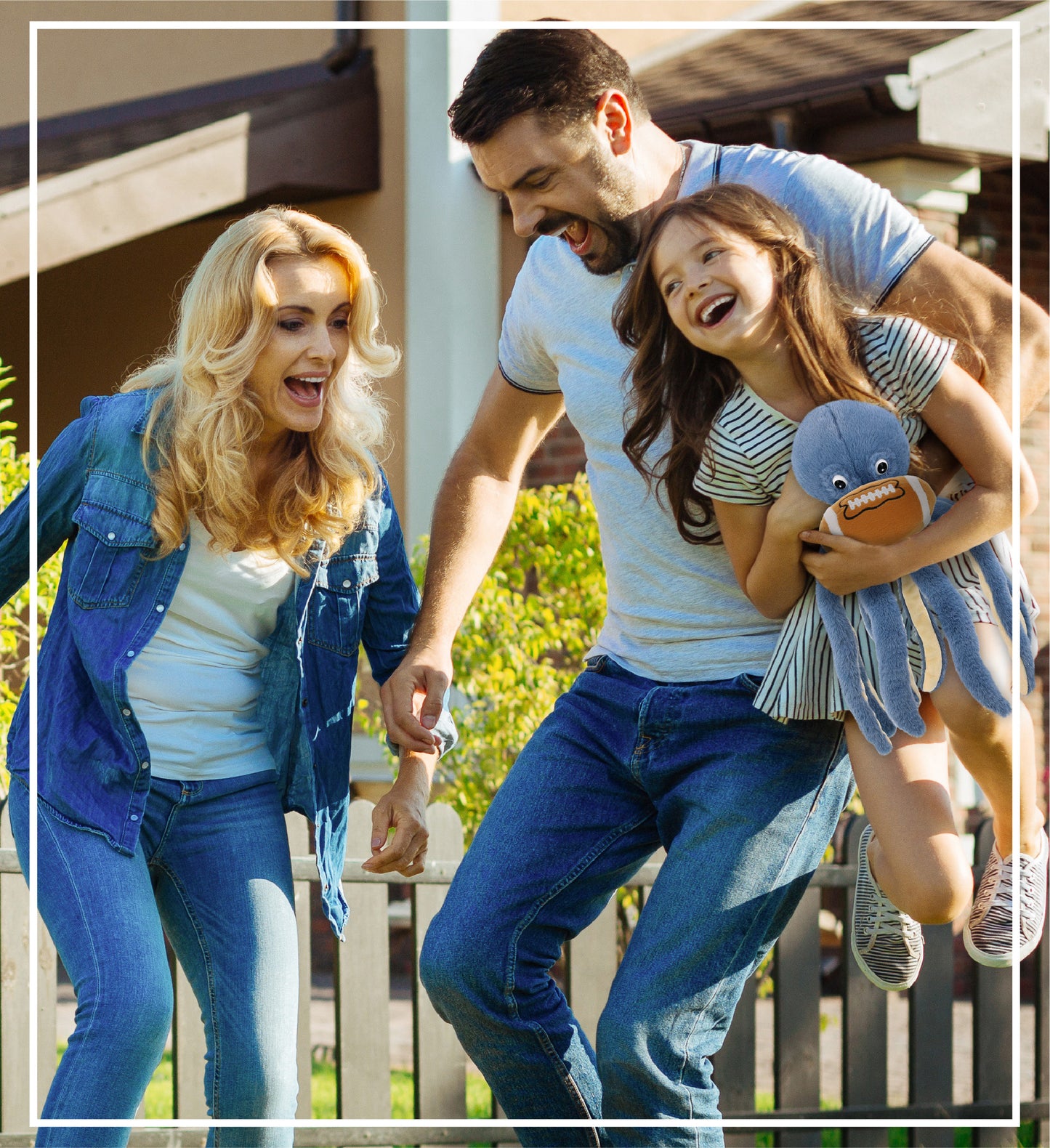 SUPER-SOFT PLUSH - BLUE OCTOPUS 15" WITH FOOTBALL PLUSH